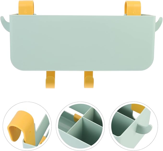 Zerodeko Hanging Bedside Organizer Storage Box with Detachable Hooks - Multi-Purpose Storage Caddy for Phones Glasses and Essentials - Space Saving Bed Headboard Shelf for Dorms and Small Rooms