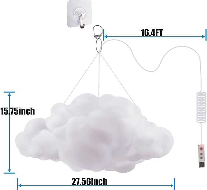 ViLSOM LED Cloud Light, RGB Cloud Lamp with IC Remote Control and APP Control Cool Lights Sync Music Color Changing Led Lights for Bedroom Ceiling Adults and Kids Modern Home & Room Decor