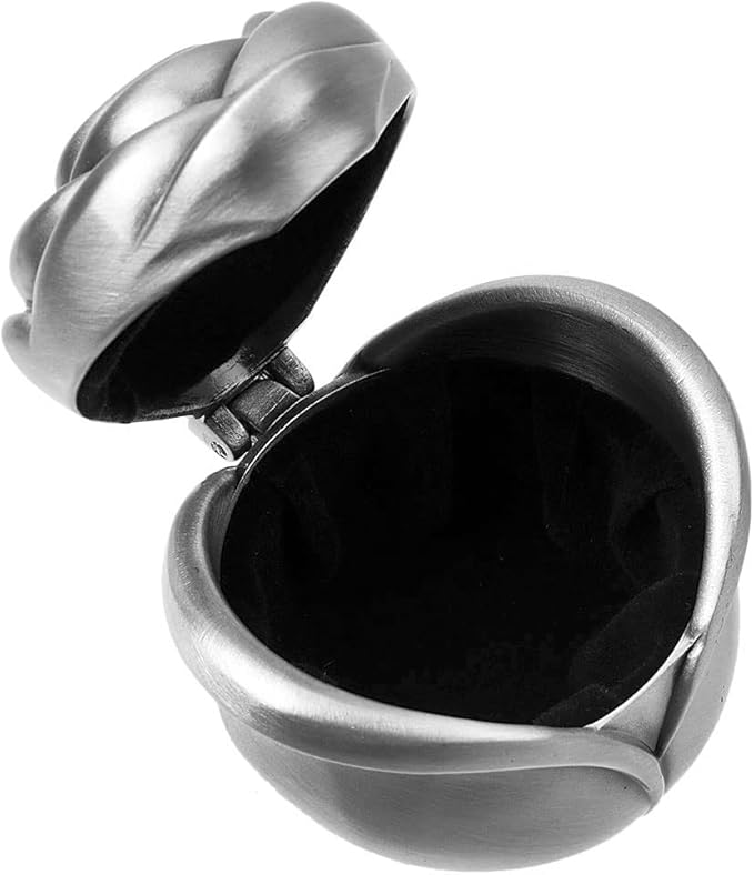 Vintage Rose Flower Style Antique Women Trinket Jewelry Gift Box Necklace Earrings Ring Storage Case, Sliver, Large