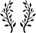 Yuzhuo 2 Pieces Metal Tree Leaf Wall Décor Branch Leaf Wall Art for Indoor Outdoor Garden Home Bedroom Living Room Decorations (Black)