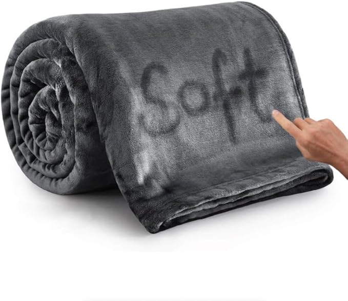 Polar Fleece Throw Blanket for Couch, Twin Bed, Chair, Kids, Adults, Pets 50x60 Soft Cozy Reversible Throw Blanket (Charcoal Grey)