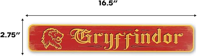 Harry Potter Gryffindor Horizontal Wood Wall Decor - Vintage Gryffindor Sign for Bedroom or Movie Room
