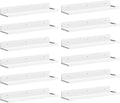 Lifewit Floating Shelves for Bathroom, 15" Clear Wall Organizer for Makeup, Perfume, Figures, Photo, Decor Shelf for Nursery, Living Room, Bedroom, Kitchen, Over Toilet Storage Rack, White, 12 Pack