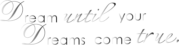 Picniva Silver (Chrome Mirror) 5'' X 24'' Dream Until Your Dreams Come True Wall Famous PVC Wall Sticker Decal Quote Art Vinyl