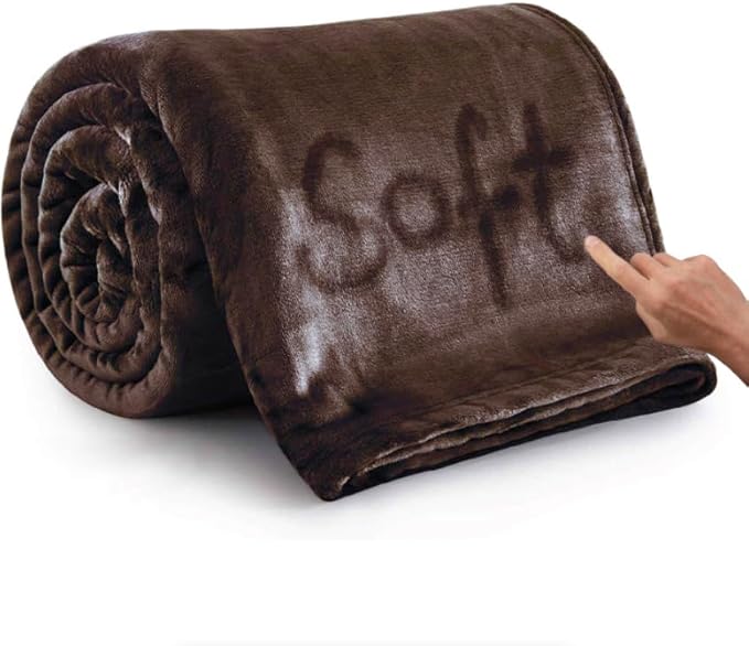 Polar Fleece Throw Blanket for Couch, Twin Bed, Chair, Kids, Adults, Pets 50x60 Soft Cozy Reversible Throw Blanket (Chocolate Brown)