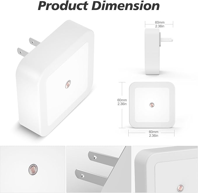 Sujeet Night Light, Night Lights Plug into Wall [4 Pack], Nightlight Led Night Light for Adults, Plug in Night Lights for Adults Bedroom Cool White