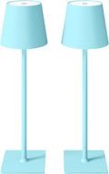 2 Pack Cordless Table Lamps, 3 Colors Stepless Dimming, 5000mAh Rechargeable Battery LED Desk Lamp for Bedroom/Couple Dinner/Desk/Cafe/Dining Room/Terrace