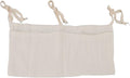 Diaper Caddy, Pure Cotton Cloth Baby Bedside Hanging Storage Bag Diaper Stacker Crib Organizer Hanging for Crib 2 Pockets Adjustable Strap Organizer for Baby Cribs and Toys (Beige)