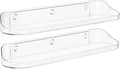 SpaceWhisper Floating Shelves for Wall, 2-Pack 15" Wall Shelves for Bathroom, Bedroom, Kitchen, Living Room, Display Hanging Shelf Organizer for Book, Picture Ledge, Figure Storage, Room Decor (Clear)