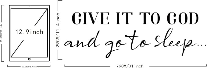 SUPERDANT Wall Decals Give It to God Quotes Wall Stickers Vinyl Art Decor Stickers DIY Saying Vinyl Art Decal Sticker Home Decoration for Living Room Bedroom Kitchen School Dormitory Wallpaper Decor