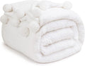 LBRO2M Double Sided Sherpa Blanket,Queen Size Super Soft Fuzzy Plush Warm Cozy Fluffy Throw Reversible Luxurious Blankets (White)