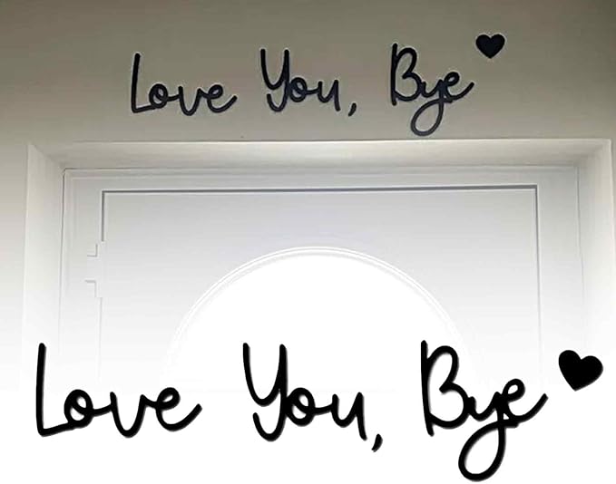 Love You Bye Sign Above Door: Rustic Wood Over Door Home Decor Boho wall decor For Wall Art living Room Bedroom – Gifts for Lover & Family