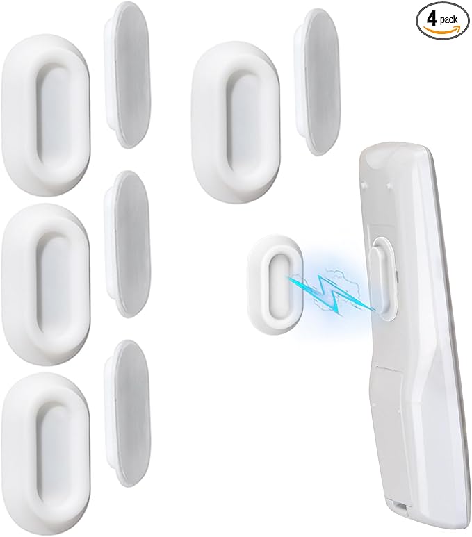 Magnetic Remote Control Holder Wall Mount 4 Pack Soft Silicone Remote Control Caddy with Strong Adhesive Remote Holder - White