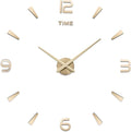 AILILIFE 3D DIY Wall Clock Decor Sticker Mirror Frameless Large DIY Wall Clock Kit for Home Living Room Bedroom Office Decoration (Gold)