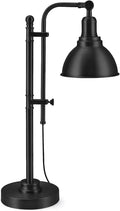 VONLUCE Rustic Desk Lamp Black Adjustable, Industrial Style Metal Task Lamps 25"-29", Vintage Work Light, Farmhouse Reading Lamp in Black Finish, ETL Certificate