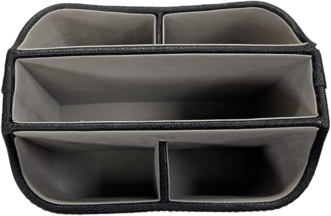 UnionBasic Rotating Desk Organizer, 360 Degree Desk Spinning Caddy, Desktop TV Guide/Mail/Media/Remote Controller Holder Organizer,Fishskin Black