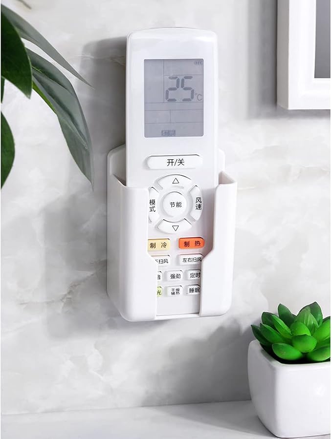 2 Pcs Wall Mount Remote Control Holder Media Player Controller Holder, Air-Conditioner Remote Tray TV Remote Organizer Caddy Box for Home Nightstand Office Desk School Supply Storage (Small,1.85inch)