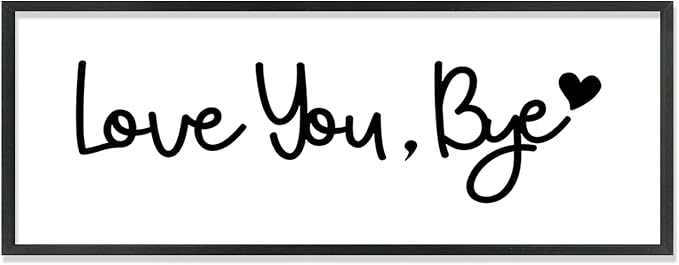 YWJKWLGS Farmhouse Wall Art Decor - Oversized 32x12 Inch Love You, Bye Door Sign for Entryway & Mudroom | Premium Wood Framed, The Last Thing They See Before Leaving Home (Rustic Black)