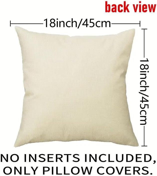 Decorative Throw Pillow Covers with Sleeping Cat Design, 18x18 Pillows Linen Pillowcase Square Cushion Cases, Set of 2