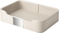 SANZIE Luxury Leather Tray Desktop Storage Catchall Organizer Decorative Tray for Entryway Table to Hold Jewelry Watch Keys Phone Wallet (Metal Silvered, Grey)