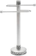 Creative Scents Crackled Glass Countertop Towel Stand, Decorative Silver Fingertip Towel Holder, Durable Resin Free Standing Towel Rack, for Elegant Counter Top Bathroom/Shower/Kitchen Decor