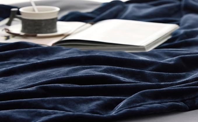 Polar Fleece Throw Blanket for Couch, Twin Bed, Chair, Kids, Adults, Pets 50x60 Soft Cozy Reversible Throw Blanket (Navy Blue)
