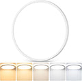 12 Inch 3200LM Dimmable LED Flush Mount Ceiling Lights, 24W Ceiling Light Fixtures, 2700K/3000K/4000K/5000K/6500K 5 Color in One, Ultra Thin White Round Lamps for Kitchen, Bedroom, Hallway, 1-Pack
