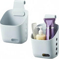 LeleCAT Plastic Hanging Basket Kitchen Storage organizer, Basket with Detachable hook, Hang it behind a door or on a railing, Over the Cabinet Door (Grey, Small-2 Pack)
