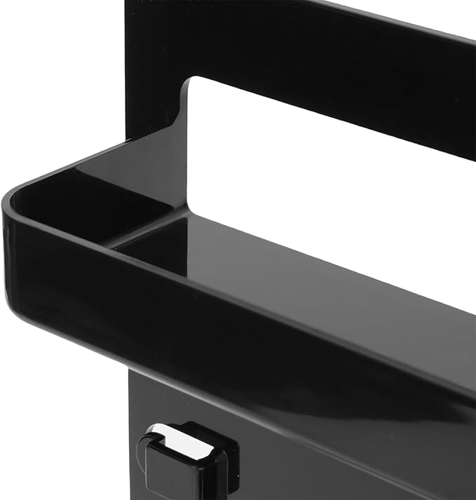 Ejoyous Bedside Shelf Wall Mount, Adhesive Phone Holder Organizer with Hooks and Cable Clips On Dorm Room, Wall Storage for Glasses Remote Earphone Cell Phone Charger Keys Snacks (Black)