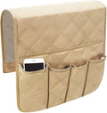 Couch Sofa Armrest Organiser Arm Chair Caddy Bedside Storage Pocket with 6 Pockets TV Remote Holder Bed Storage Pocket Bag for Cellphone Tablet Notepad Book Magazines DVD Glasses