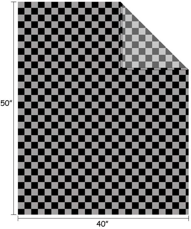 FY FIBER HOUSE Checkered Throw Blanket Soft Cozy Checkerboard Grid Print Chessboard Gingham Pattern Blankets for Bed Couch Sofa, 40"x50", Black Grey