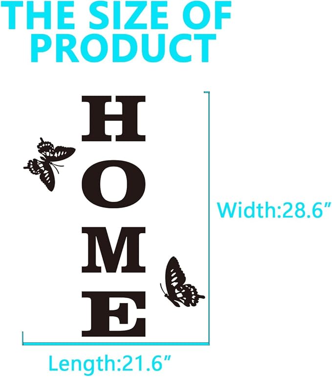 Motivational Family Quotes Wall Decals: Inspirational Home Butterfly Vinyl Art Wall Stickers for Bedroom Living Room Kitchen Apartment Bathroom - Home 21.6" X 28.6"