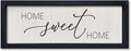comurdyo Living Room Home Sweet Home Sign Wall Decor 16"×6" Small Home Vintage Farmhouse Minimalist for Wood Framed Dining Room Wall Plaque Hanging Horizontal Art Decor (Black)