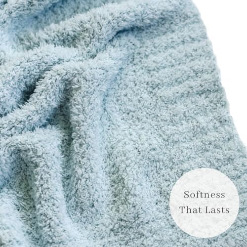 SARANONI Bamboni Luxury Baby Blanket | Cozy & Soft Plush Receiving Blankets | Perfect for Girls & Infant Baby Boy Blankets | Sky Blue - 30” x 40"