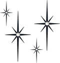 4 Pack Metal Star Wall Art 8 Pointed Starburst Wall Decor Set with 2 Large & 2 Small Pieces Mid Century Celestial Metal Wall Sculpture for Bedroom Living Room Office Gallery Wall