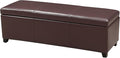 Homebeez 46" Faux Leather Storage Ottoman,End of Bed Bench,Upholstered Ottoman Bench with Storage for Living Room,Bedroom,Entryway