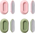 Magnetic Remote Control Holder Wall Mount - 4 Pcs No Drill Self-Adhesive Organizer for Air Conditioner & TV Remotes, Storage Caddy for Televisions Backside - Pink&Green