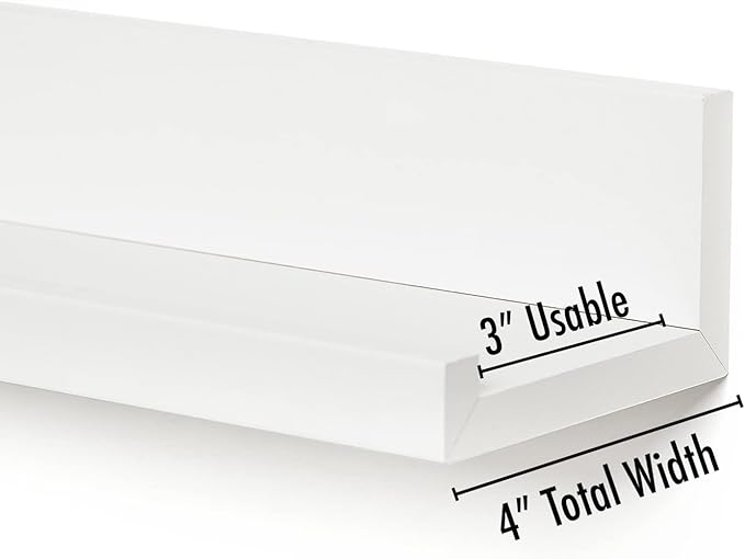 Americanflat 14" Floating Shelves for Wall - Set of 3 - Made of Engineered Wood with Lipped Ledge - Floating Wall Shelves for Bedroom, Bathroom, Kitchen, Office, and Living Room - White