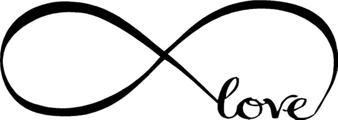 Wall Stickers Bedroom Decor Infinity Symbol Word Love Vinyl Art Decal (10'' X 28'', Black)