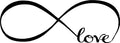 Wall Stickers Bedroom Decor Infinity Symbol Word Love Vinyl Art Decal (22'' X 61'', Black)