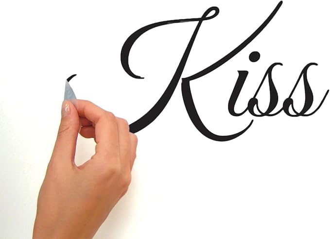 RoomMates RMK2084SCS Always Kiss Me Goodnight Black Quote Peel and Stick Wall Decals