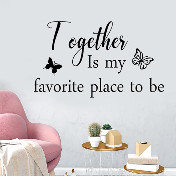 4 Pieces THIS IS US TOGETHER BLESS THIS HOME Wall Decor Signs - Vinyl Wall Stickers for Living Room, Bedroom, Home Office, Teen Dorm