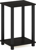 Furinno Simplistic Night Stand, 2-Tier Compact Nightstand with Open Shelf, Toolless Small Bedside Table, End Table, Side Table, for Bedroom, Living Room, Black Espresso