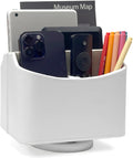 UnionBasic Rotating Desk Organizer, 360 Degree Desk Spinning Caddy, Desktop TV Guide/Mail/Media/Remote Controller Holder Organizer, White