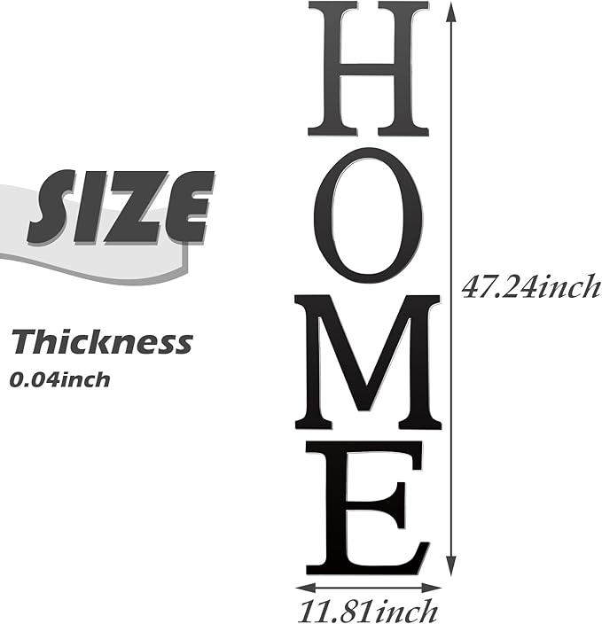 Zonon 3D Home Wall Decor Letter Sign Acrylic Mirror Wall Decor Stickers Family Farmhouse Decals for Home Room Bedroom Mirror Decoration 47x 11.8 Inch(Black)