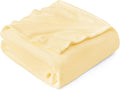 Hansleep Fleece Cream Yellow Twin Blanket, Super Soft Flannel Fuzzy Plush Cozy Blanket for All Seasons, Cream Yellow, Twin 60x80 Inches