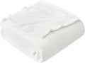 Hansleep Flannel Fleece Throw Blanket Twin Size, Super Soft Fluffy Bed Plush Blanket Throw, Luxury Fuzzy Cozy Couch Blanket for All Seasons, White, Twin 60x80