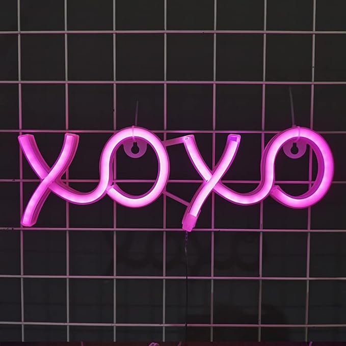 Ulalaza Neon Light Sign LED XOXO Night Lights USB Operated Decorative Marquee Sign Bar Pub Store Club Garage Home Party Decor