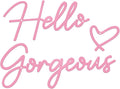 Hello Gorgeous Metal Wall Art Decor Pink Modern Hello Gorgeous Signs Farmhouse Metal Wall Art Hanging Decoration for Home Bathroom Living Room Bedroom Office Hotel Wall Decoration (Pink)