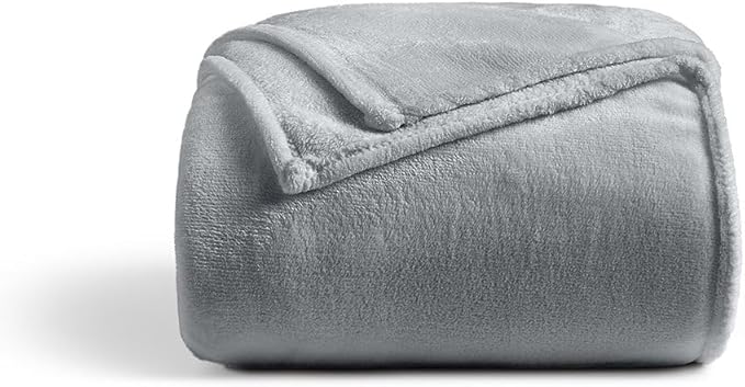 Cosy House Collection Everyday 1500 Series Fleece Blanket - Couch & Travel Essentials - All Season, Stays Fresh & Clean - Soft, Breathable & Skin-Friendly (Throw, Grey)